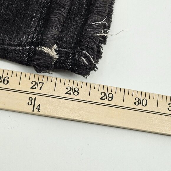 Joseph Ribkoff Rhinestone Frayed Skinny Jeans Washed Black Women’s Size 8 Artsy - Picture 12 of 13